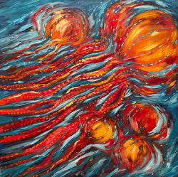 Jellyfish on the Move - painting