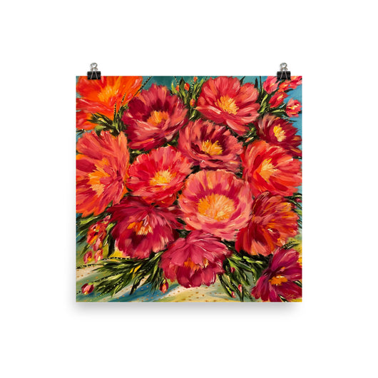 Happiness - Art Print, peonies, floral