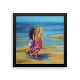 Sisters at the Beach, framed
