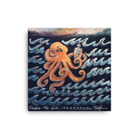 Curious Octopus, canvas print