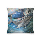 Playful Whale - square throw pillow