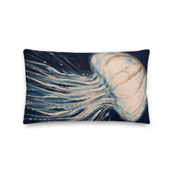 White Jellyfish - throw pillow, rectangular